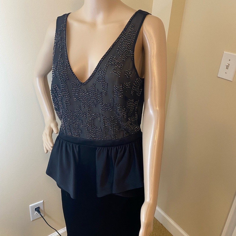 Bebe Black Beaded cocktail Dress new with tags